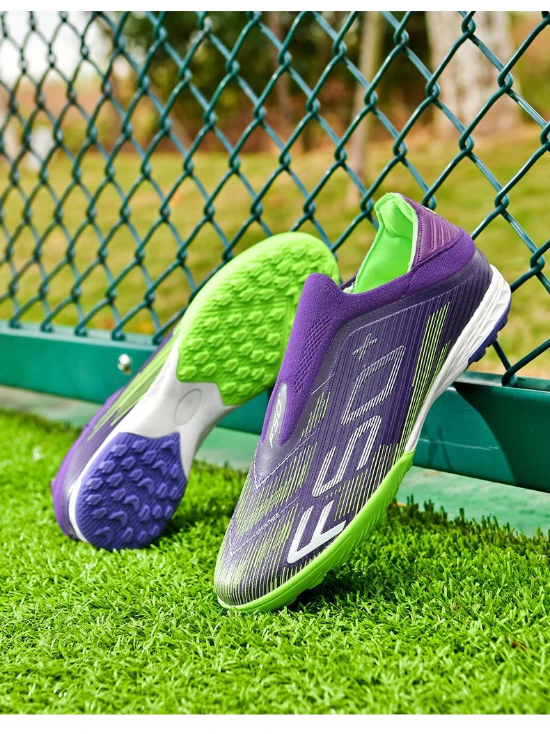 T36 Laceless Mens Soccer Shoes Boys F50 TF/FG Training Football Sneakers for Youth Turf Soccer Cleats Chuteira Campo 35-45