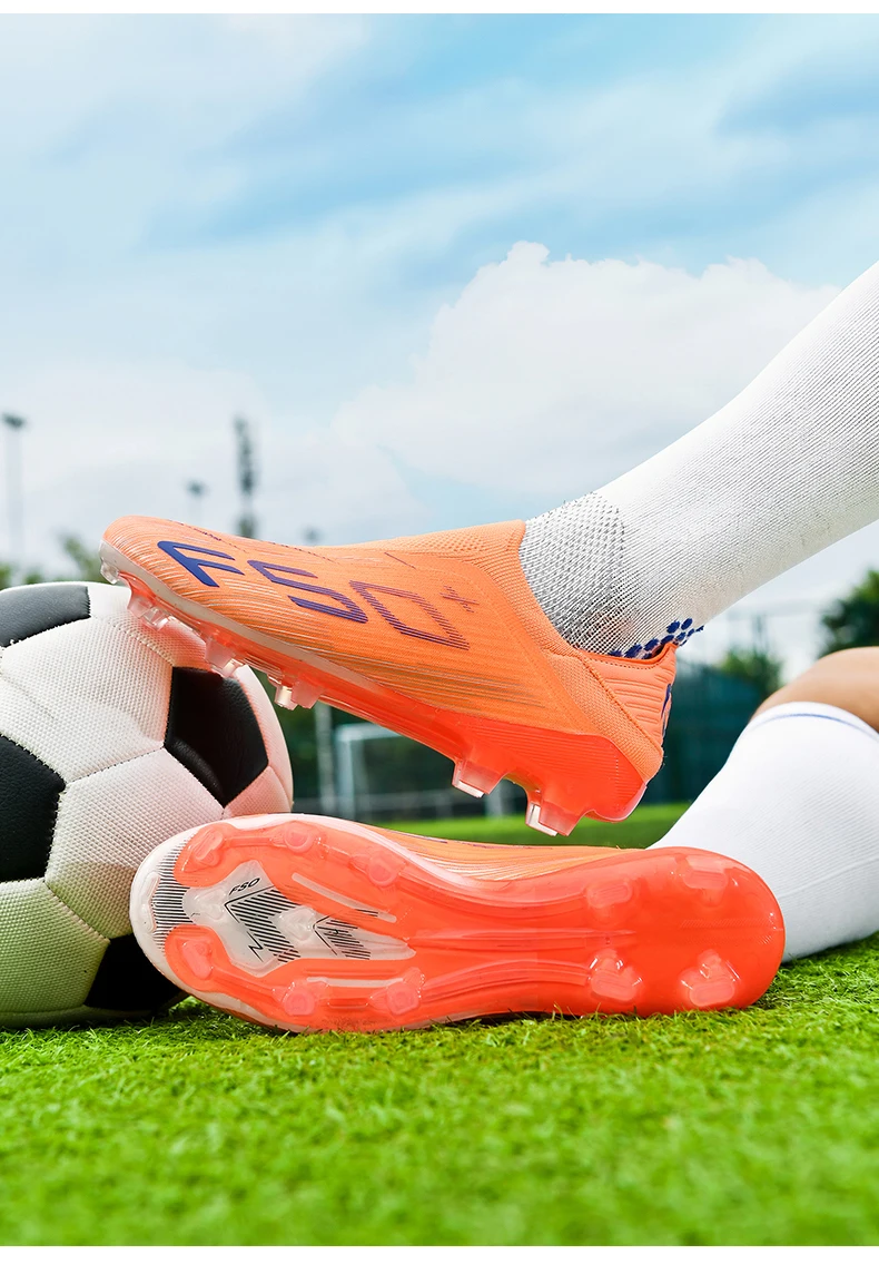 T36 Laceless Mens Soccer Shoes Boys F50 TF/FG Training Football Sneakers for Youth Turf Soccer Cleats Chuteira Campo 35-45