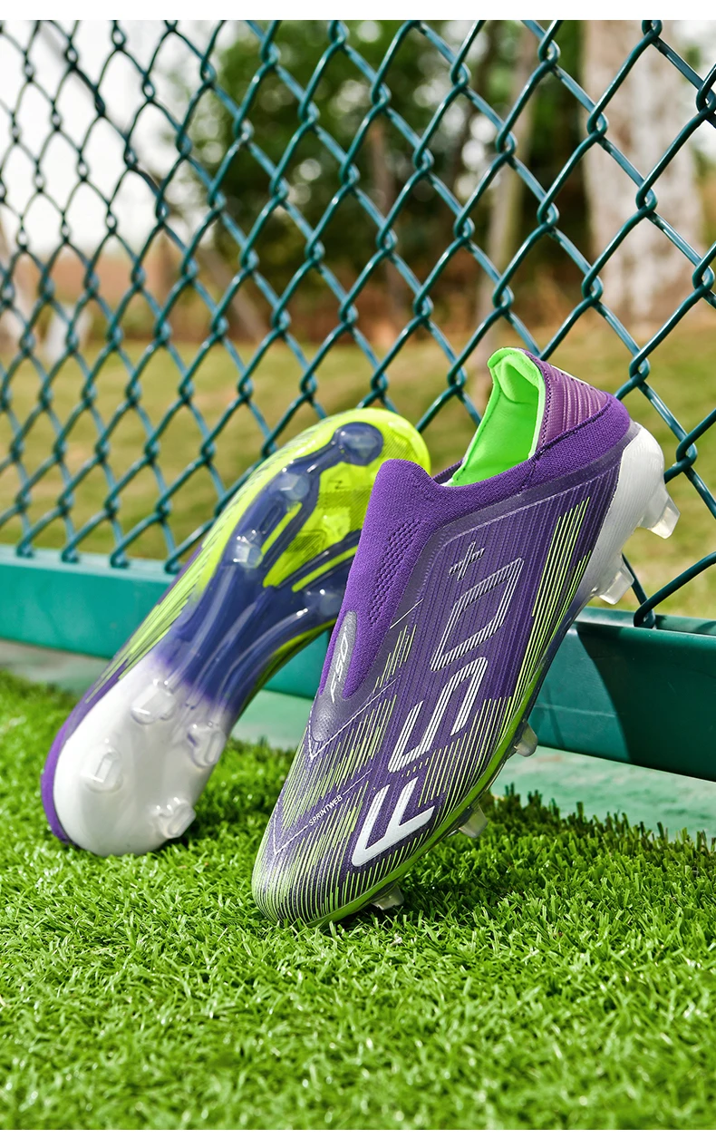 T36 Laceless Mens Soccer Shoes Boys F50 TF/FG Training Football Sneakers for Youth Turf Soccer Cleats Chuteira Campo 35-45