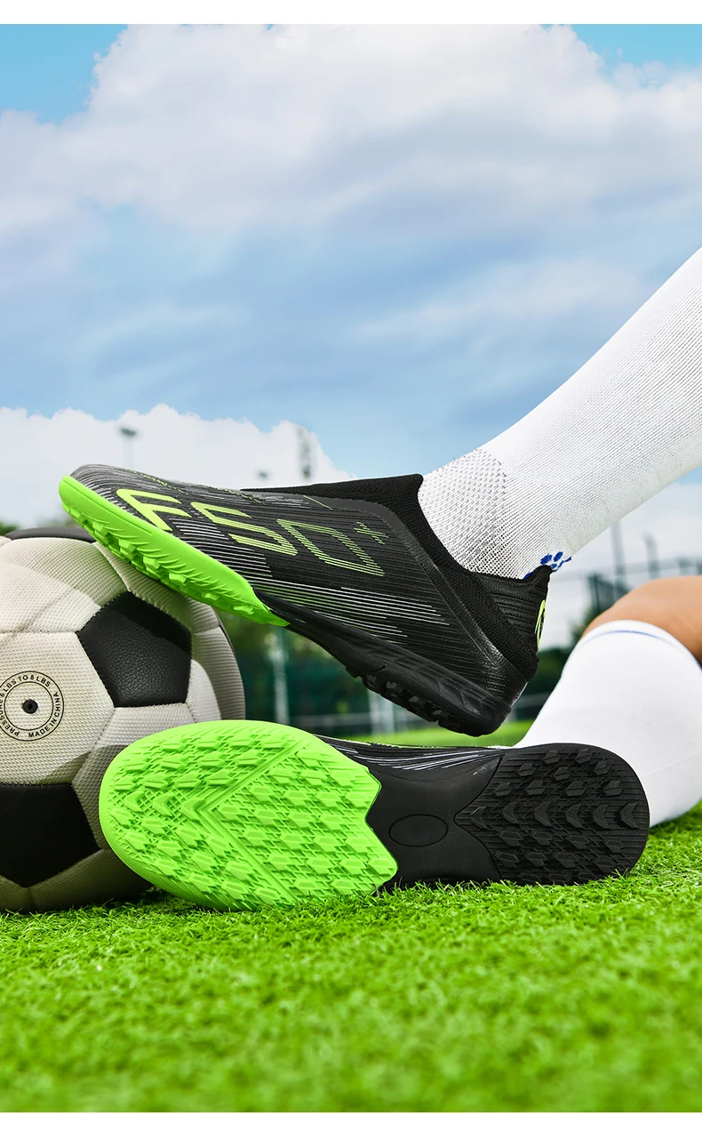 T36 Laceless Mens Soccer Shoes Boys F50 TF/FG Training Football Sneakers for Youth Turf Soccer Cleats Chuteira Campo 35-45