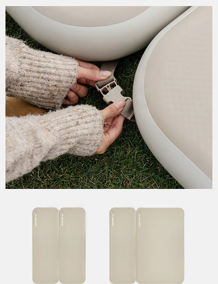 Naturehike Youmeng Brushed Air Mattress Camping Air Cushion Outdoor Spliceable Bed 10CM Tent Inflatable Bed Double Sleeping Pad