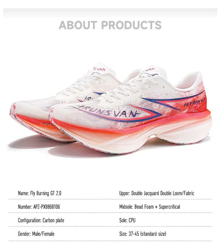 IRUNSVAN GT2.0 Full Palm T800 Carbon Plate Running Shoes Professional Marathon Sports Shoes Shock Absorbed Track and Field Shoes