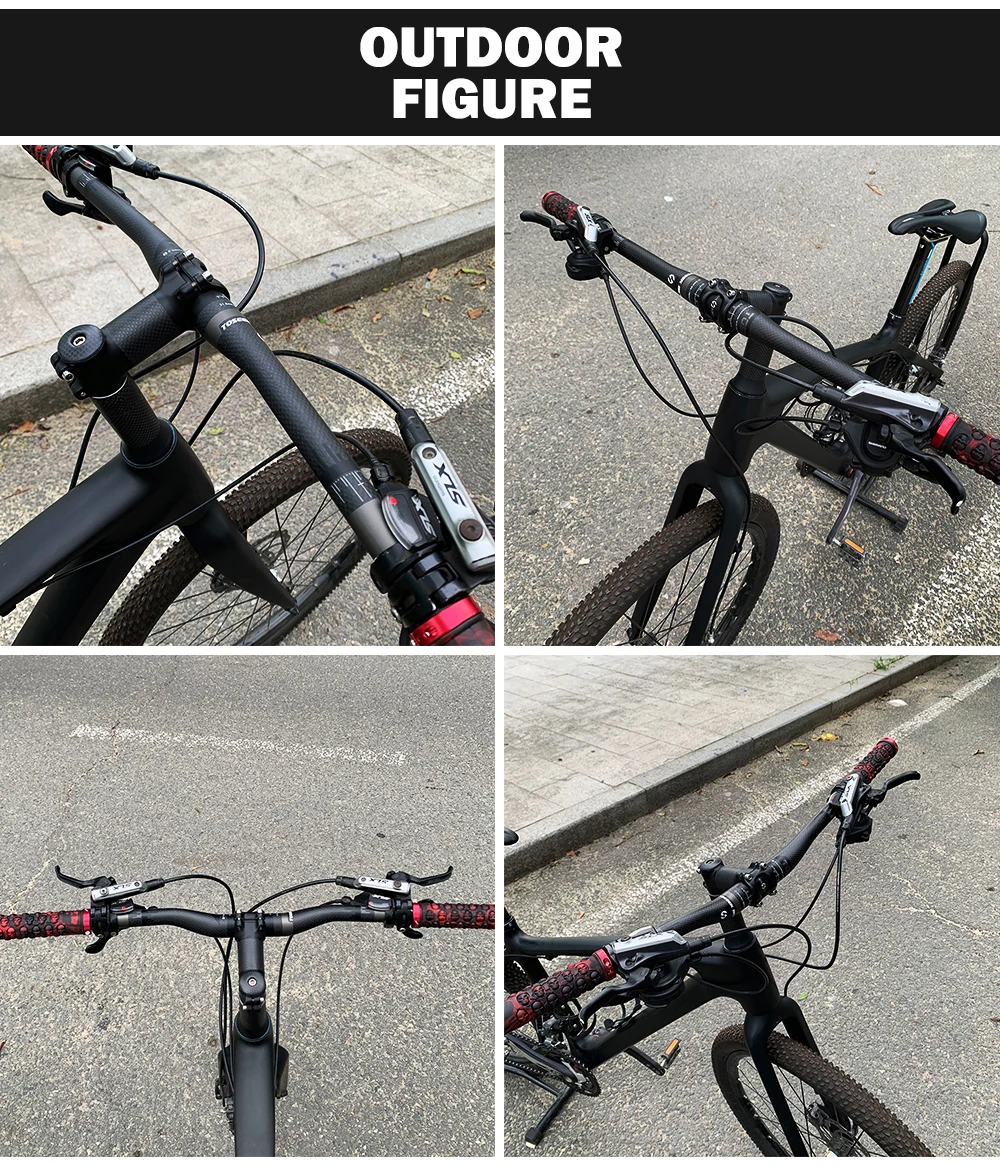 TOSEEK Bicycle Handlebar MTB Bike Handle Bar Carbon Fibre Handlebars 31.8mm Width 580/600/620/640/660/700/720/740/760mm
