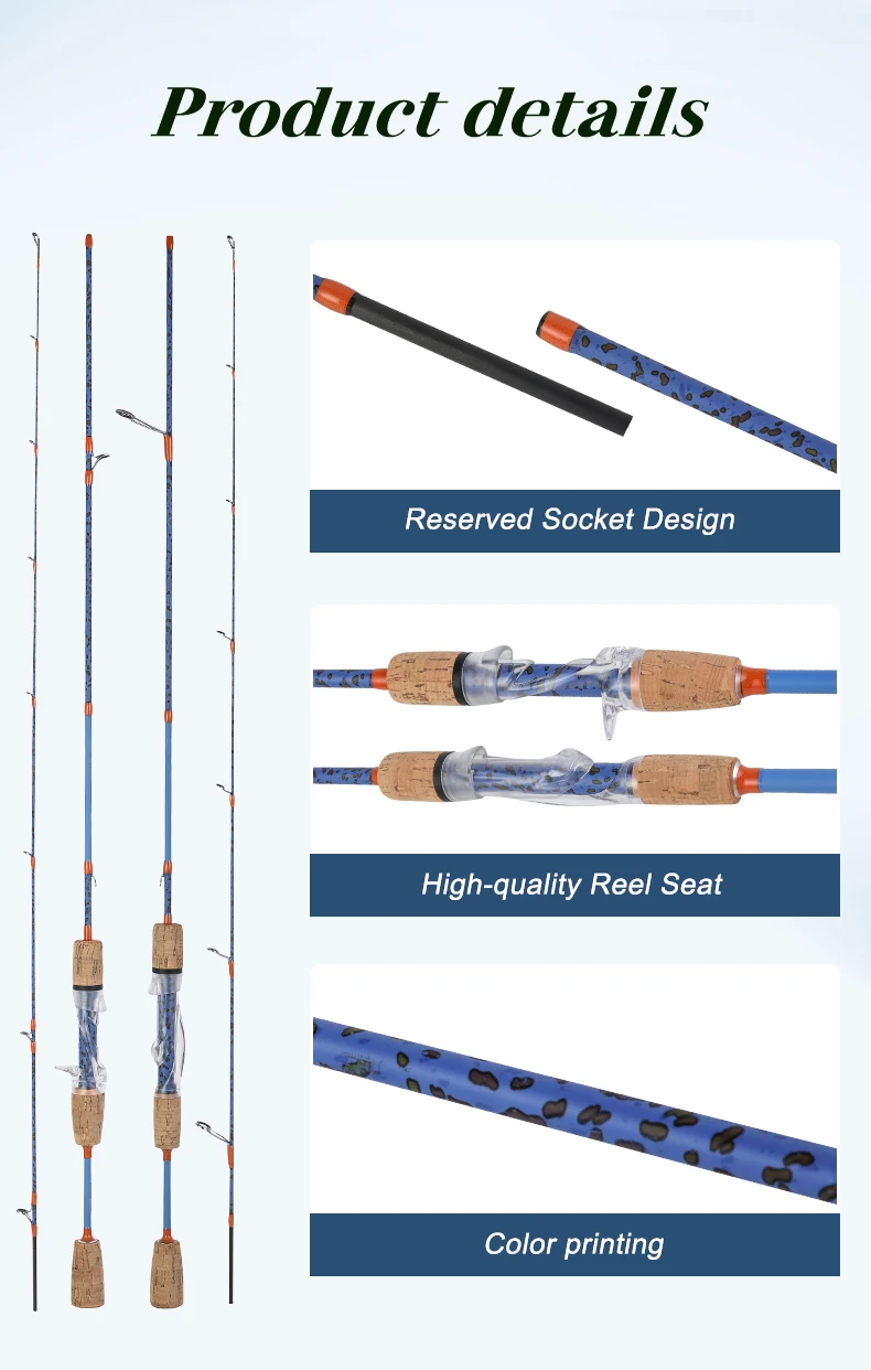 BILLINGS Fishing Rod 1.68m 1.8m 2.1m Carbon Spinning Baitcasting Lure Fishing Rod 2 Section Pole Rod Ceramic Guide 2-18g