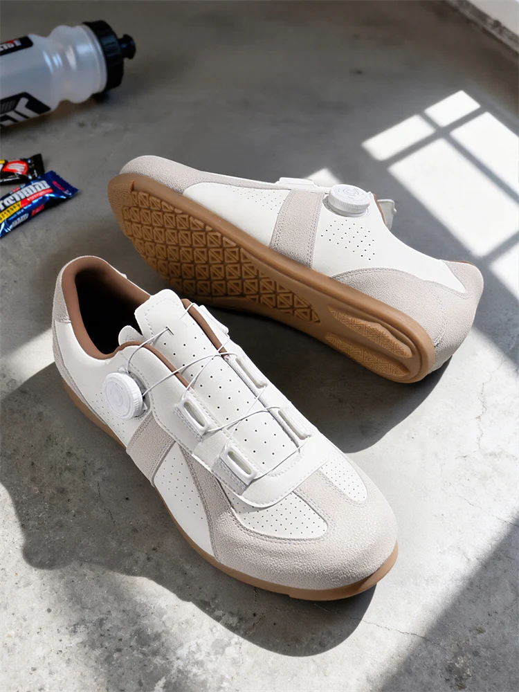 Women's Non-Lock Mountain Bike Shoes, No Cleats, Road Cycling RB Speed Rubber Sole Shoes, Men's Rubber Sole Cycling Shoes