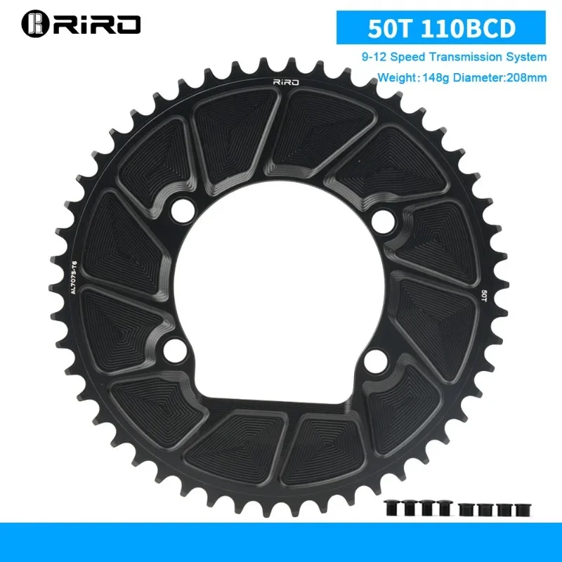 RIRO 110BCD Chainring for SHIMANO R7000 R8000 R9100 Road Bike Chainring 50-34T 52-36T 53-39T 50-40T 110 BCD Chainwheel