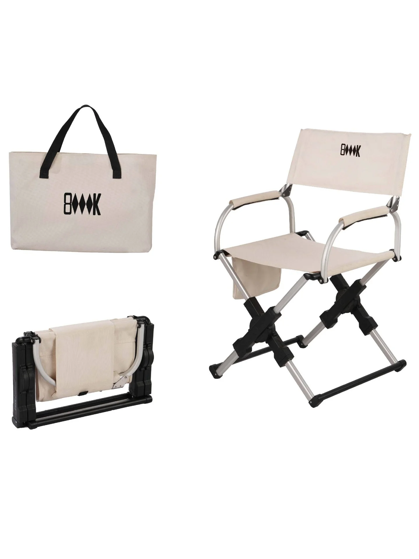 Outdoor Foldable Director Chair Aluminum Alloy Lightweight Camping Chair Portable Beach Fishing Hiking Picnic Seat Travel Furnit