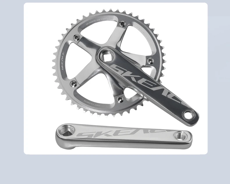 SKEACE Bicycle Crankset 144BCD Mountain Bike Square Hole Crank Aluminum Alloy Single Speed Crank Chainwheel 165mm 48T Crank Set