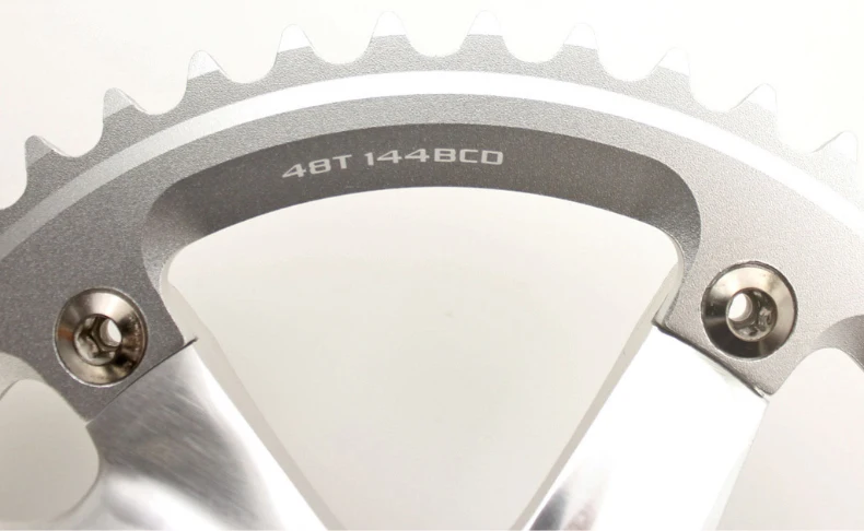 SKEACE Bicycle Crankset 144BCD Mountain Bike Square Hole Crank Aluminum Alloy Single Speed Crank Chainwheel 165mm 48T Crank Set