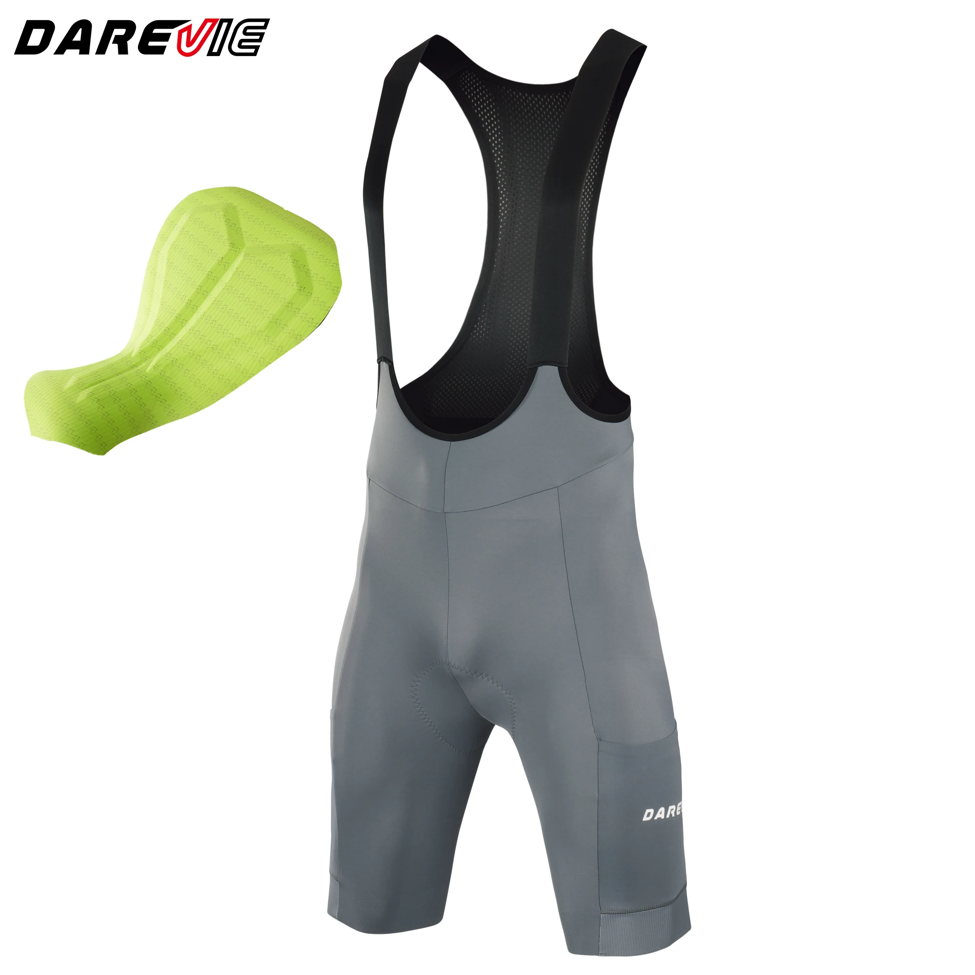 DAREVIE Men Cycling Shorts 3 Pockets Anti Slip 4-Way Stretch Sponge Pad Men's Shorts Quick Dry Soft Gravel Women's Shorts