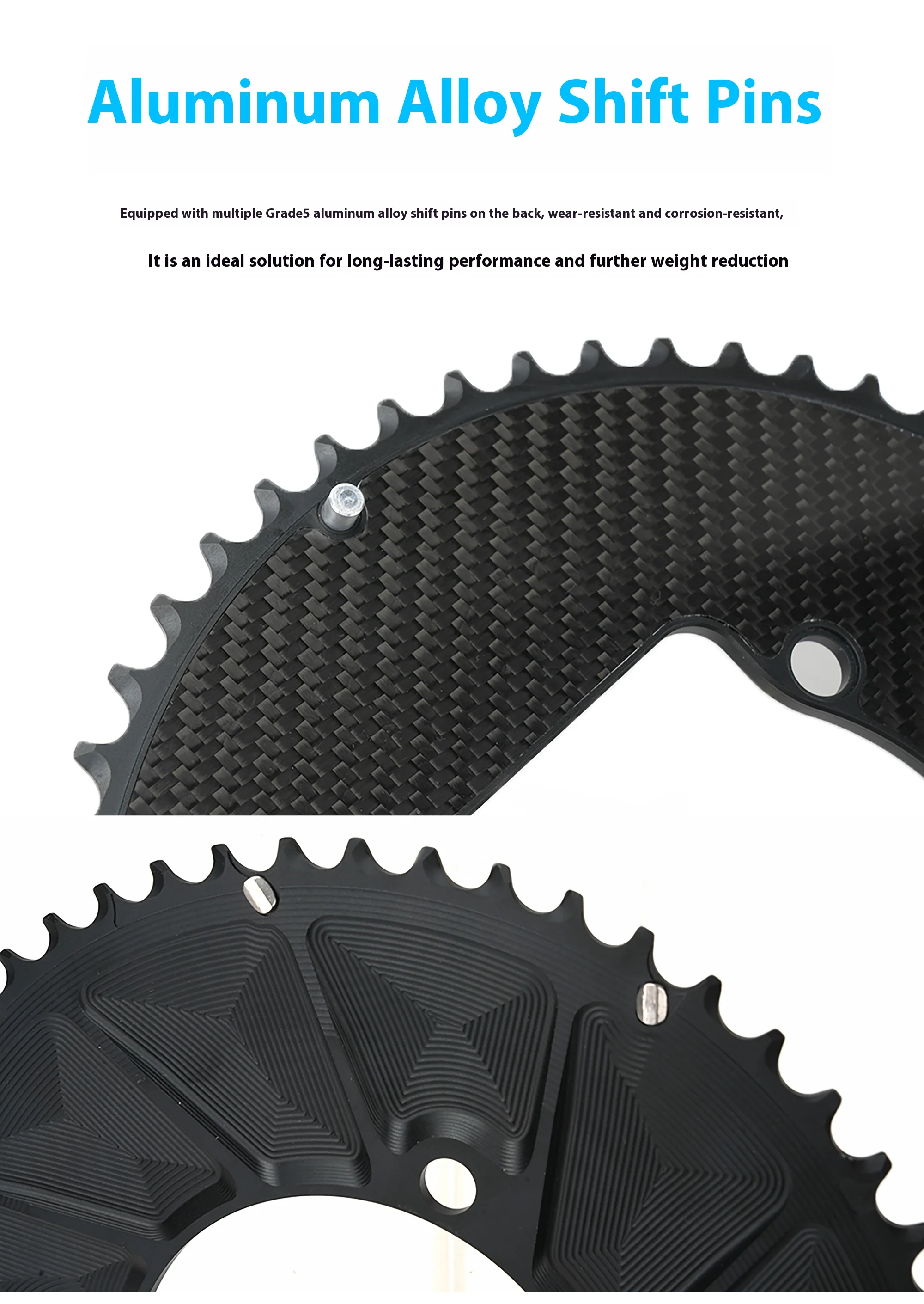 RIRO Carbon Fiber Chainrings 10-12S Super Light Road Bike Chainwheel 50-34/52-36/53-39/54-40T for Shimano 4-Bolts 110BCD Crank