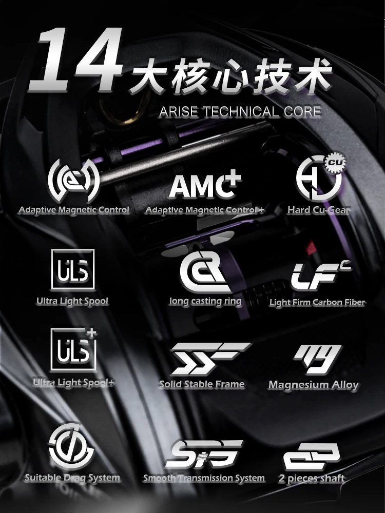 Haibo 26 NEW ARISE PRO+ Baitcasting Fishing Reel 6.3:1 7.2:1 8.3:1 Freshwater Sea Carretilha De Pesca Long Casting Snakehead