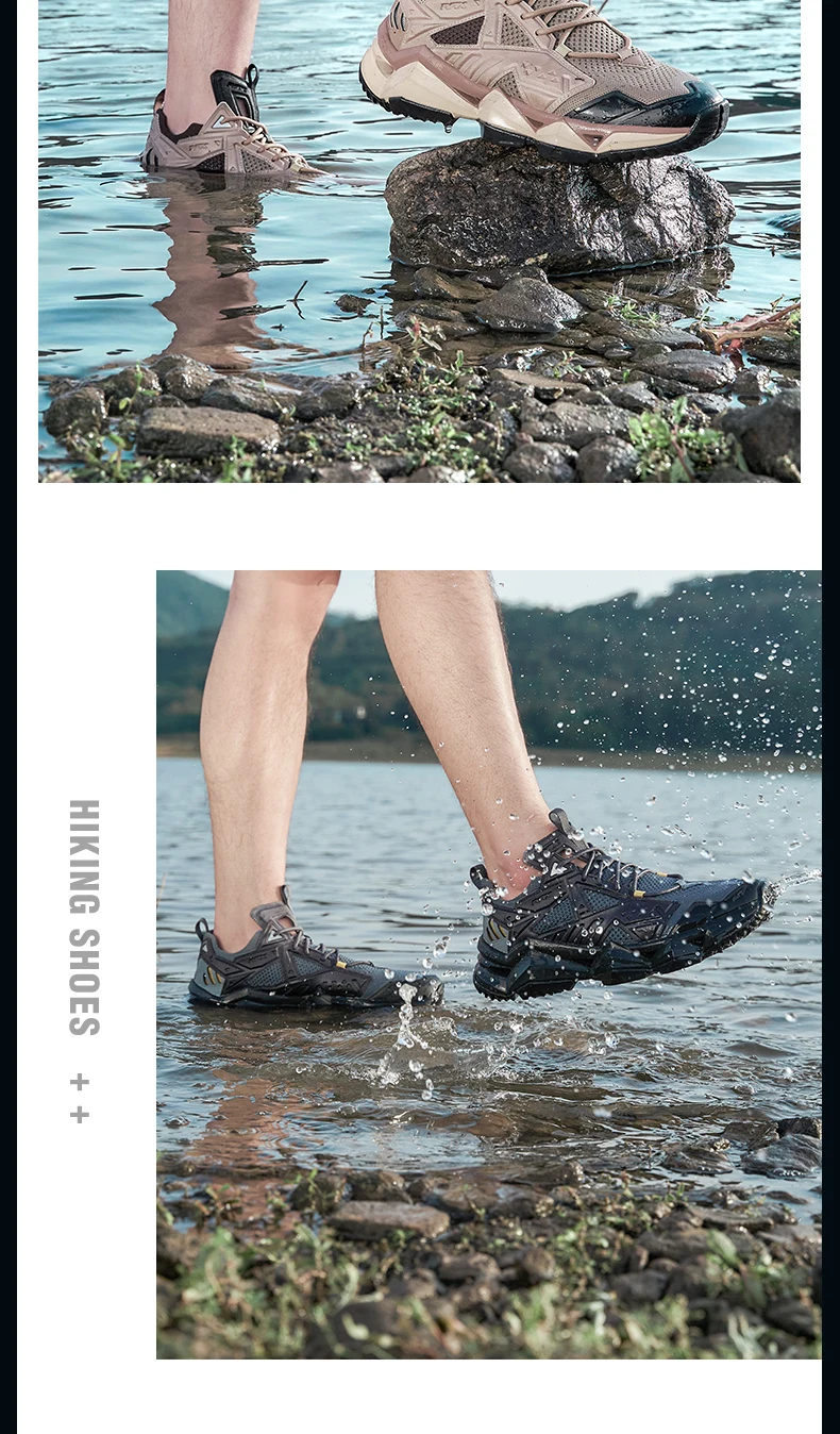 RAX Men's Outdoor Camping Wading Shoes Comfortable Lightweight Anti-Slip Beach Sandals Hiking Water Shoes