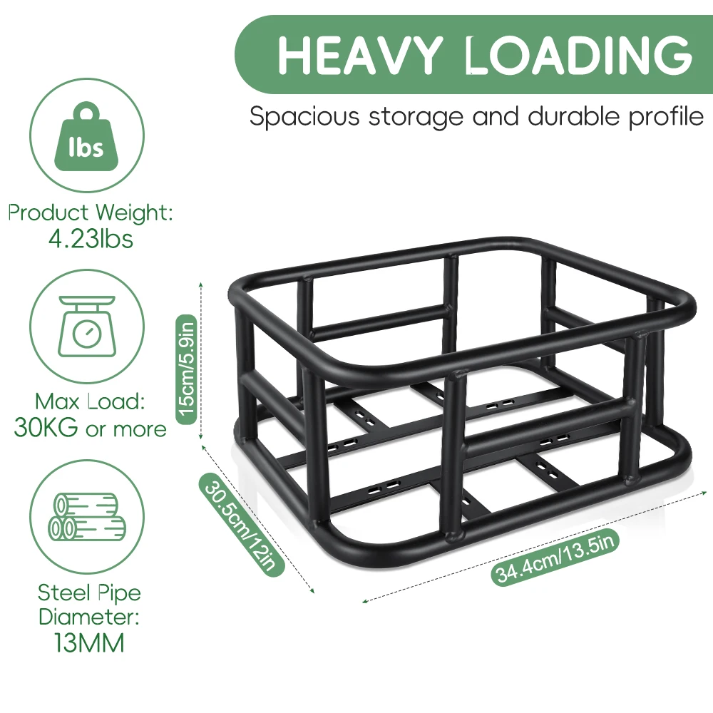Rear Bike Basket Bicycle Cargo Rack Bag With Handle Large Capacity Fron E-Bike Basket Bike Baskets for Outdoor Travel Shopping