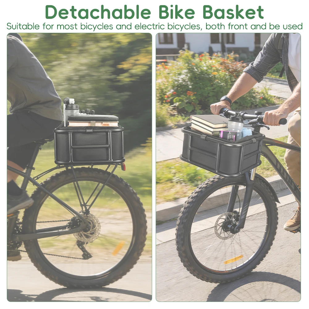 Rear Bike Basket Bicycle Cargo Rack Bag With Handle Large Capacity Fron E-Bike Basket Bike Baskets for Outdoor Travel Shopping
