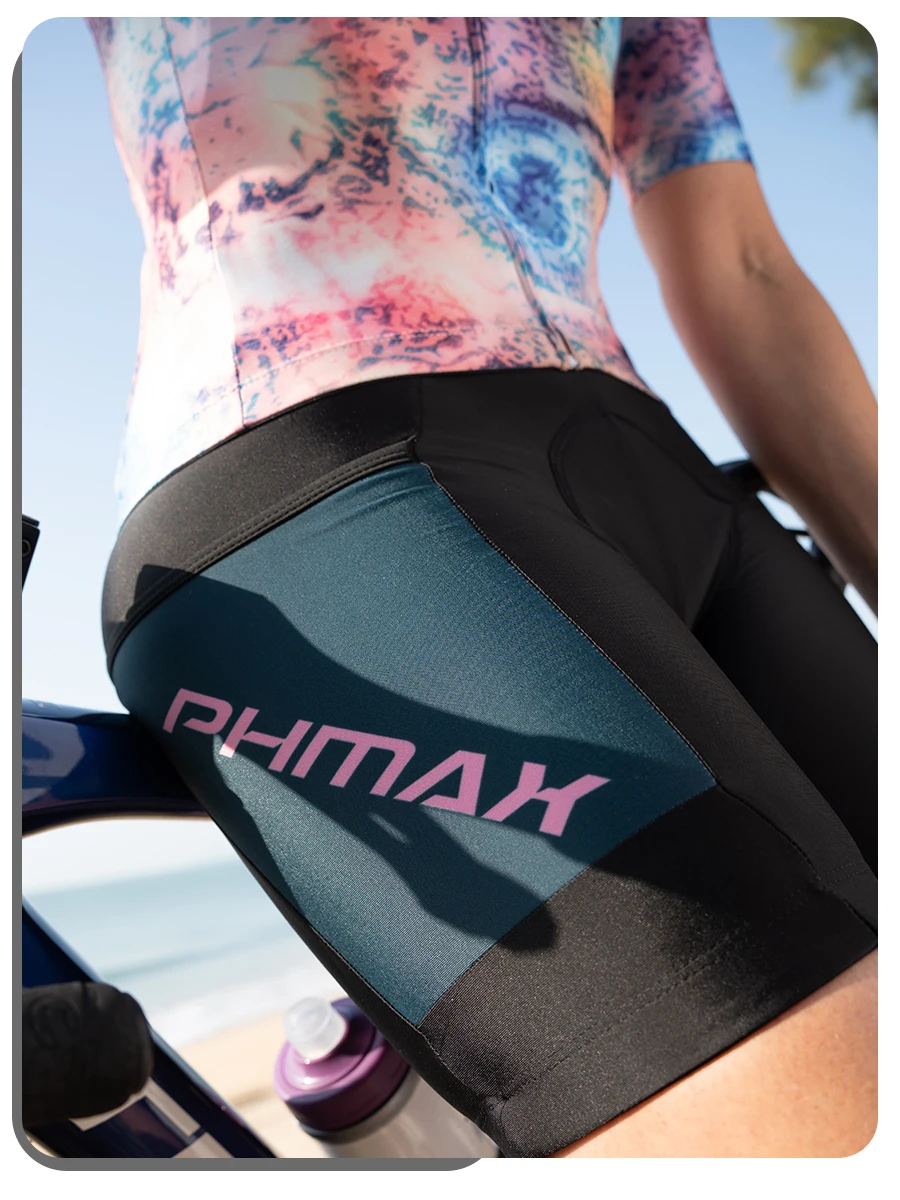 PHMAX Women's Cycling Shorts 5D SILICONE Padded Women Road MTB Bike Cycling Shorts Pants  with Pocket Pro Bicycle Shorts