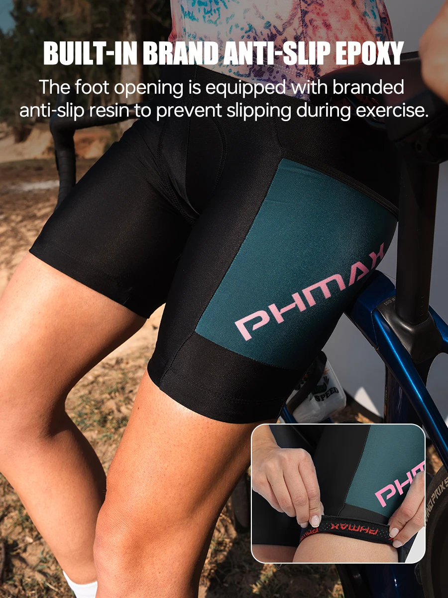 PHMAX Women's Cycling Shorts 5D SILICONE Padded Women Road MTB Bike Cycling Shorts Pants  with Pocket Pro Bicycle Shorts
