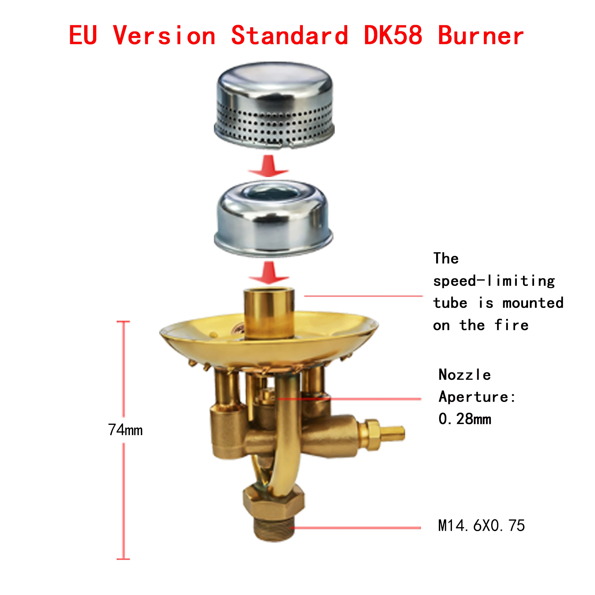 IWALKER Paraffin Stove, Diesel Stove Valve, Silent Cap, Outdoor Camping Stove Burner, European Specifications, M14.6 * 0.75