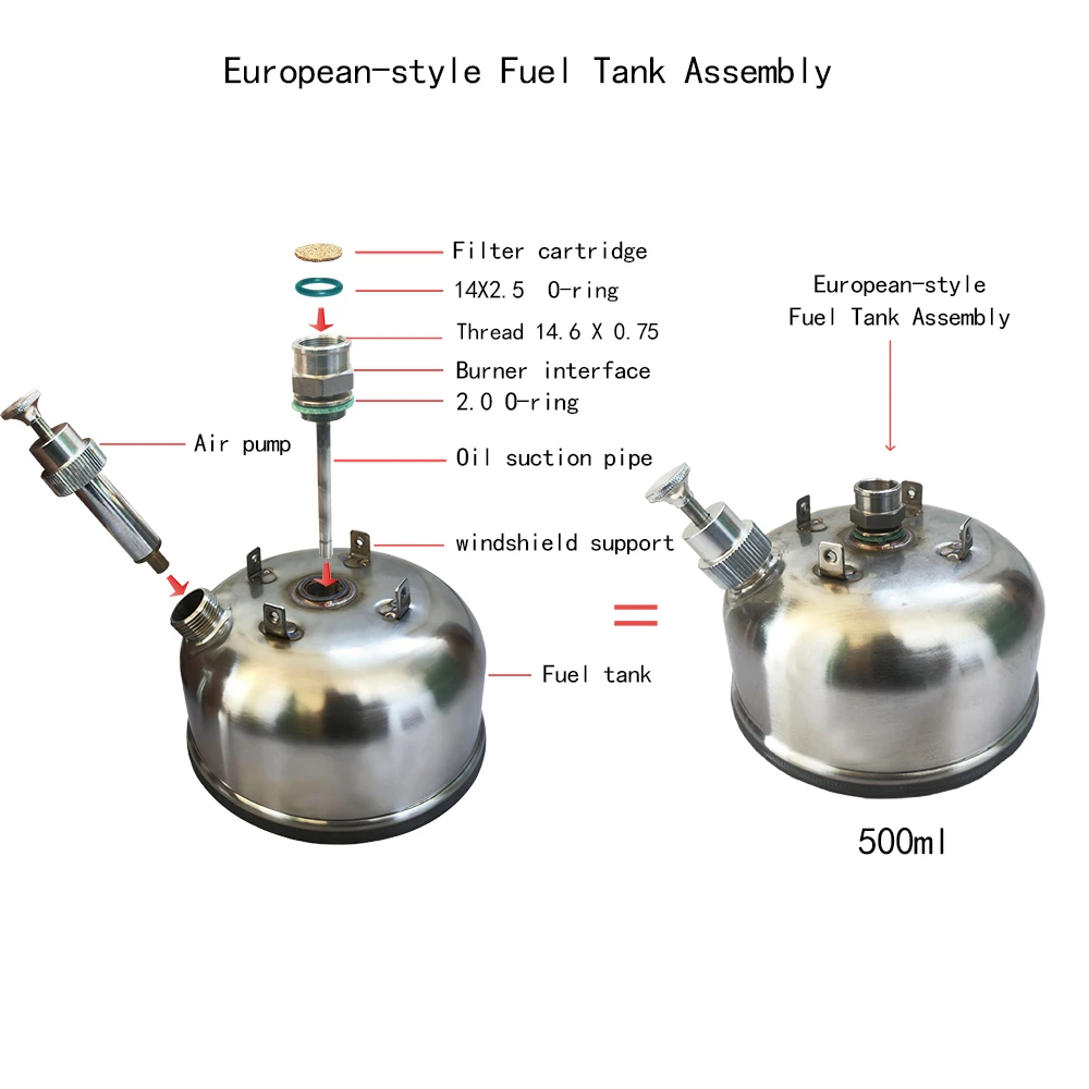 IWALKER Paraffin Stove, Diesel Stove Valve, Silent Cap, Outdoor Camping Stove Burner, European Specifications, M14.6 * 0.75