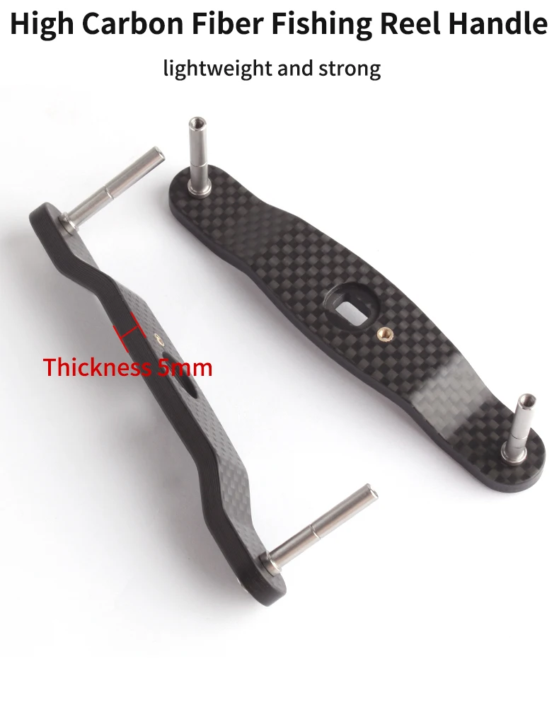 Kawa Fishing Reel Handle Carbon Fiber Knob Add Thickness Length 110mm 48.5g/pc Suit D/Ab/Shi Casting Reels DIY Tackles Accessory