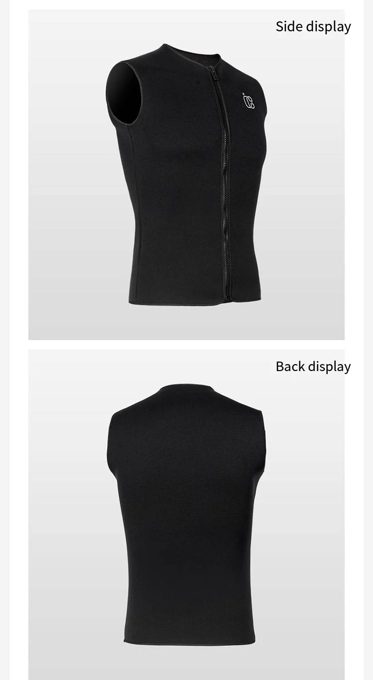 3MM Men Women Sleeveless Wetsuit Top No Hood Neoprene Thermal Vest for Scuba Diving Surfing Kayaking Swimming Water Sports