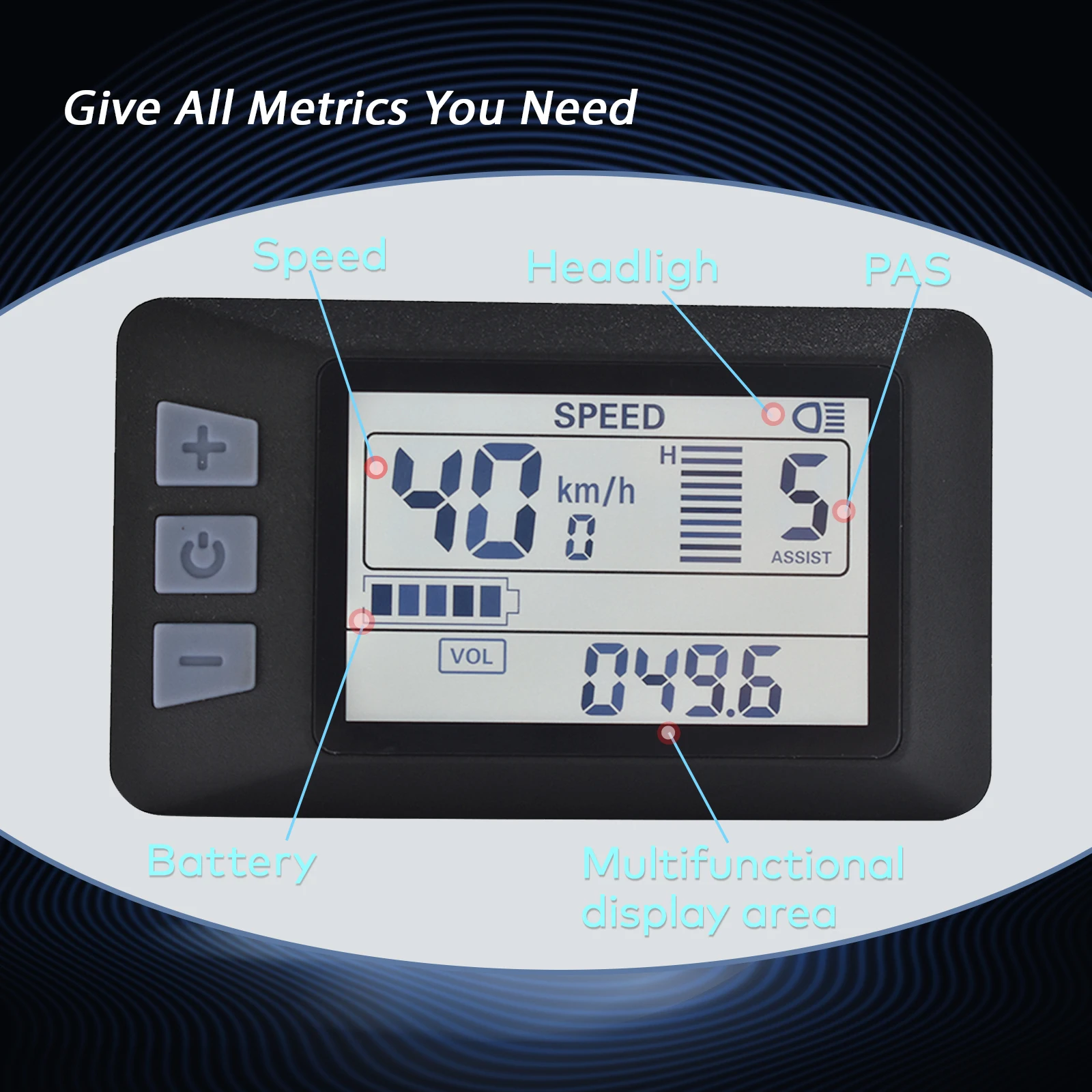 【Haytrix-S866】Fatbike V20 Screen EBike LCD Display Bicycle Speedometer Cycling Computer for Bikes Accessories