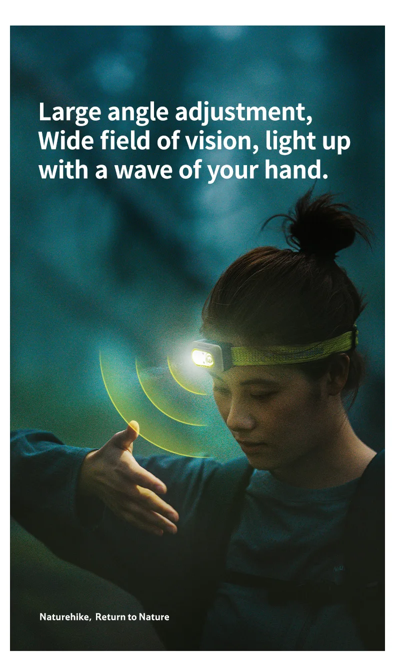 Naturehike Rechargeable Fishing LED Headlamp Camping Headlight IP66 Waterproof Ultra Light Lamp Outdoor Emergency Lantern