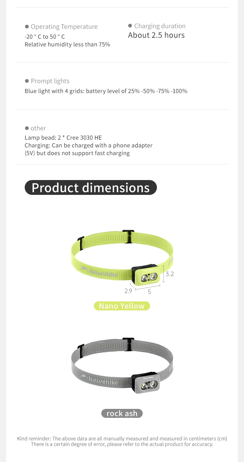 Naturehike Rechargeable Fishing LED Headlamp Camping Headlight IP66 Waterproof Ultra Light Lamp Outdoor Emergency Lantern