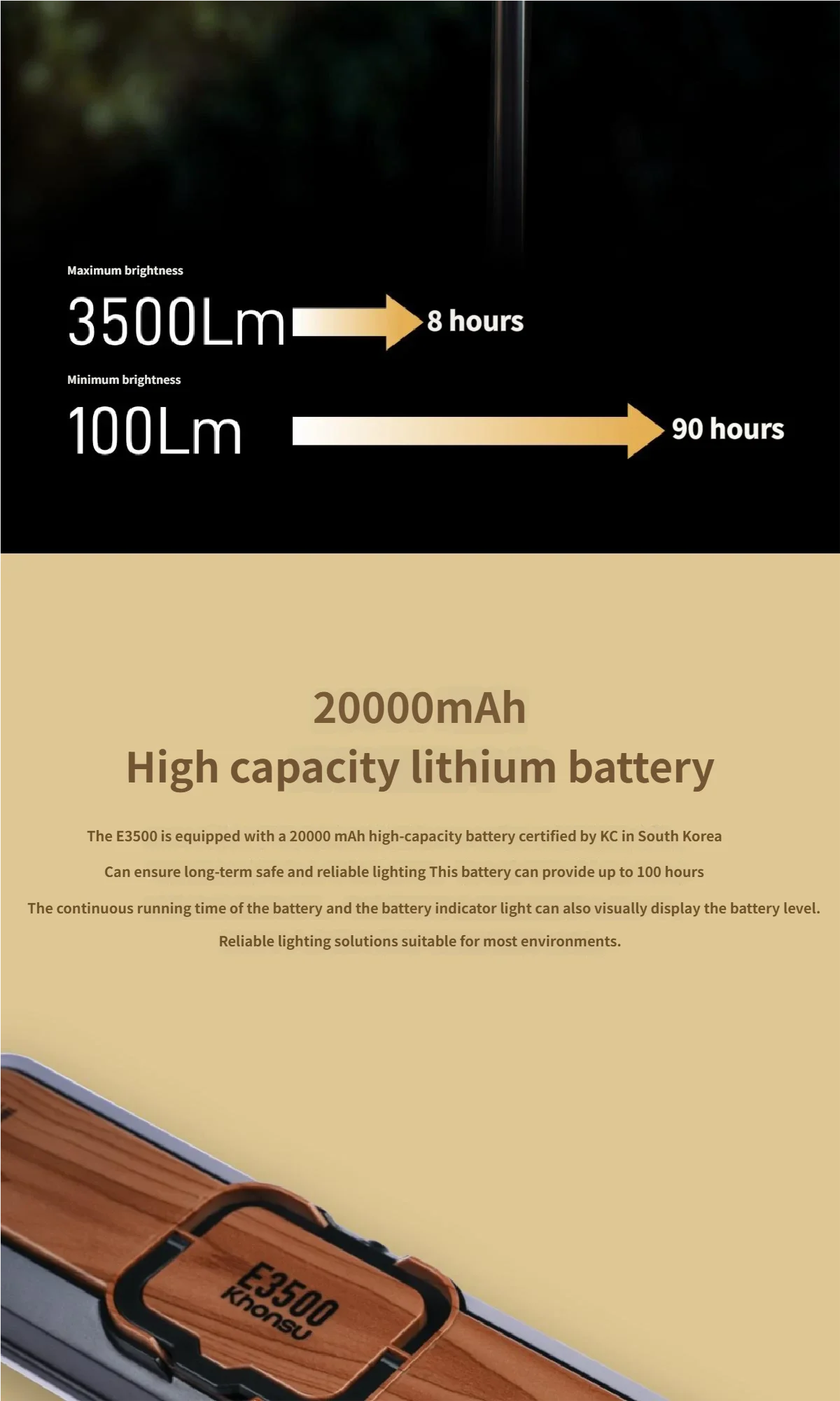 20000mAh Outdoor Camping Light Ultra Long Endurance High Brightness LED Tent Light Hanging Intelligent Camping Light No Bracket