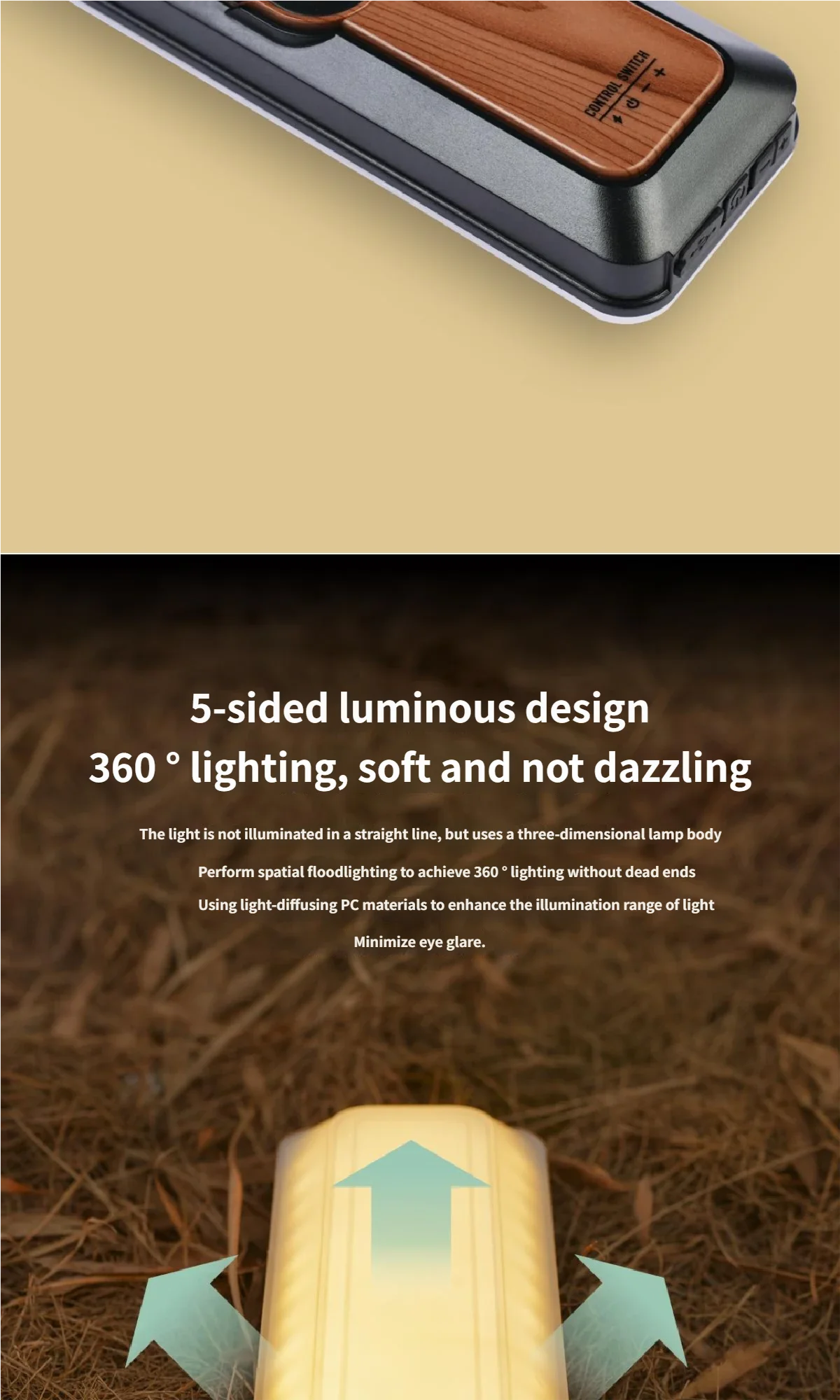 20000mAh Outdoor Camping Light Ultra Long Endurance High Brightness LED Tent Light Hanging Intelligent Camping Light No Bracket