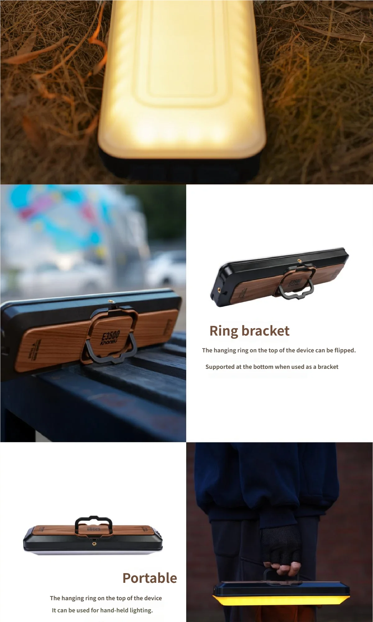 20000mAh Outdoor Camping Light Ultra Long Endurance High Brightness LED Tent Light Hanging Intelligent Camping Light No Bracket