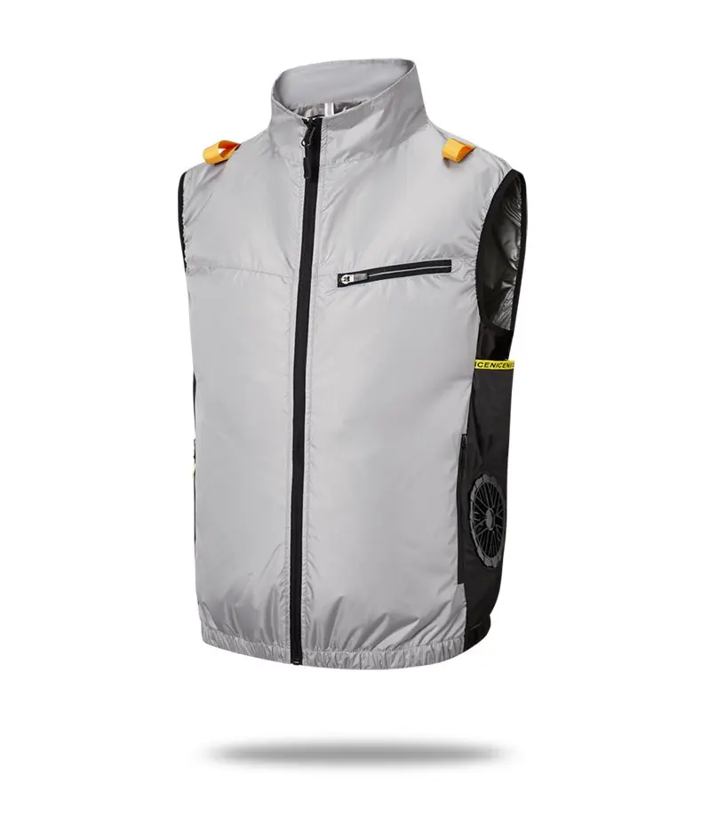 Cooling Fan Air Condition Clothing, Lightweight Sun Protection Windbreaker Vest, Outdoor Sports Fishing Work Jacket for Men Wome