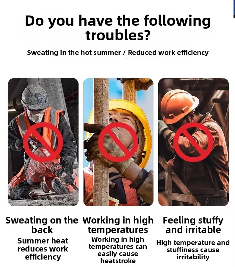 Cooling Fan Air Condition Clothing, Lightweight Sun Protection Windbreaker Vest, Outdoor Sports Fishing Work Jacket for Men Wome