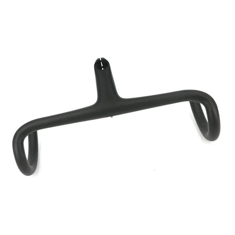 Newest Road Bike Matt UD Full Carbon Fiber Handlebar And Stem Integrated Round Tube 380-440*80-120mm with Stents 265g