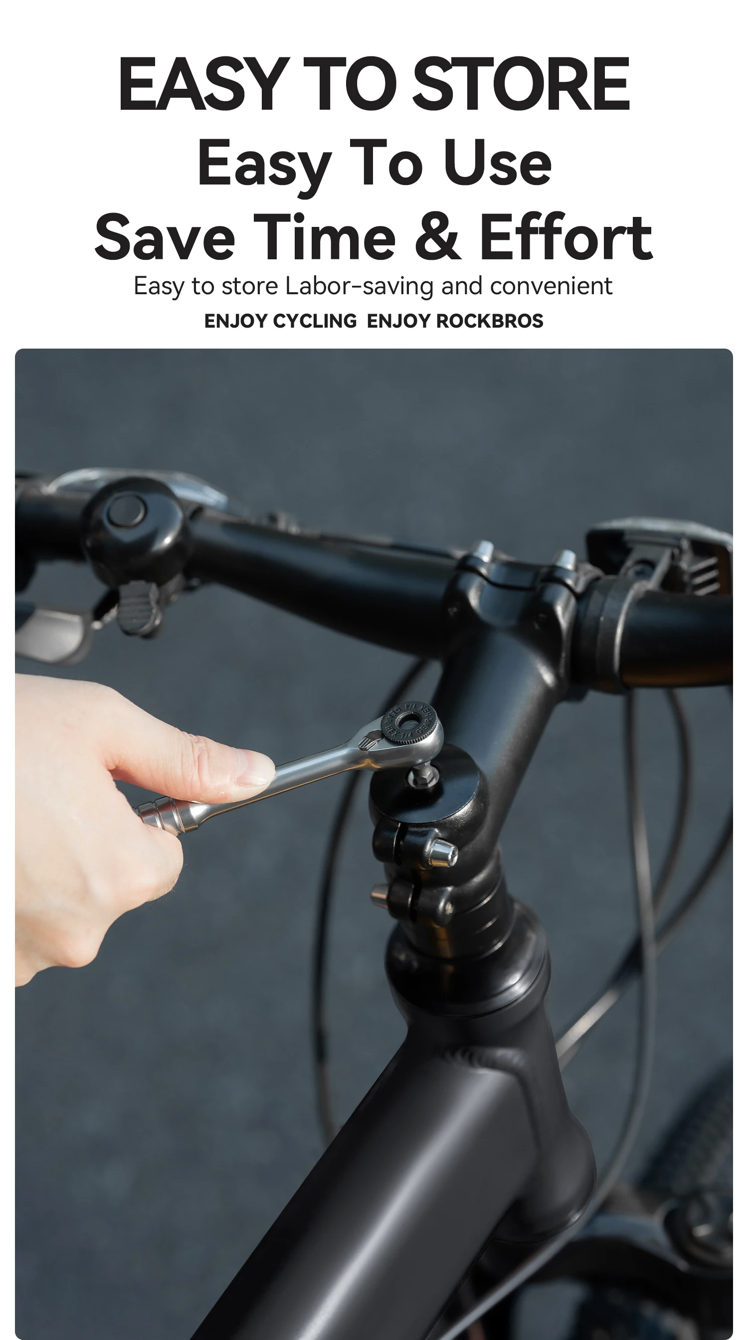 ROCKBROS Portable Folding Bicycle Repair Ratchet Wrench Set - All-in-One Bike Repair Kit with Hex Keys Tire Levers for Road/MTB