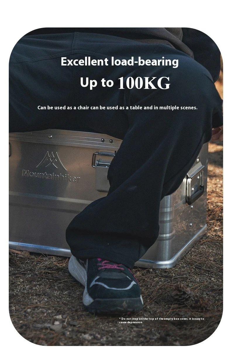 MOUNTAINHIKER 20-96L Aluminum Alloy Outdoor Storage Box Camping Picnic Travel Large Capacity Box Storage Bag Hiking Accessories
