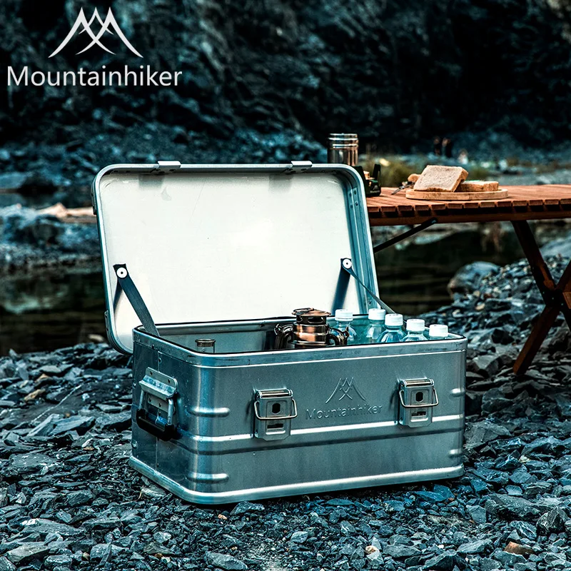 MOUNTAINHIKER 20-96L Aluminum Alloy Outdoor Storage Box Camping Picnic Travel Large Capacity Box Storage Bag Hiking Accessories