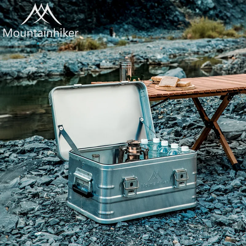 MOUNTAINHIKER 20-96L Aluminum Alloy Outdoor Storage Box Camping Picnic Travel Large Capacity Box Storage Bag Hiking Accessories