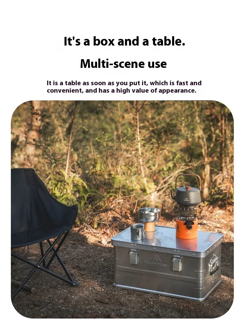 MOUNTAINHIKER 20-96L Aluminum Alloy Outdoor Storage Box Camping Picnic Travel Large Capacity Box Storage Bag Hiking Accessories