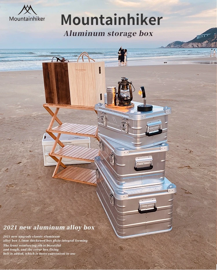 MOUNTAINHIKER 20-96L Aluminum Alloy Outdoor Storage Box Camping Picnic Travel Large Capacity Box Storage Bag Hiking Accessories