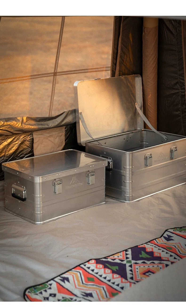 MOUNTAINHIKER 20-96L Aluminum Alloy Outdoor Storage Box Camping Picnic Travel Large Capacity Box Storage Bag Hiking Accessories
