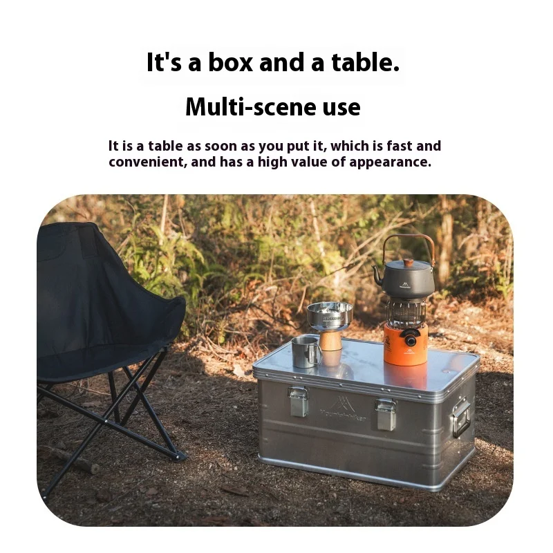 MOUNTAINHIKER 20-96L Aluminum Alloy Outdoor Storage Box Camping Picnic Travel Large Capacity Box Storage Bag Hiking Accessories