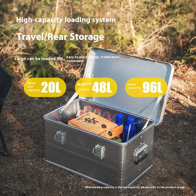 MOUNTAINHIKER 20-96L Aluminum Alloy Outdoor Storage Box Camping Picnic Travel Large Capacity Box Storage Bag Hiking Accessories