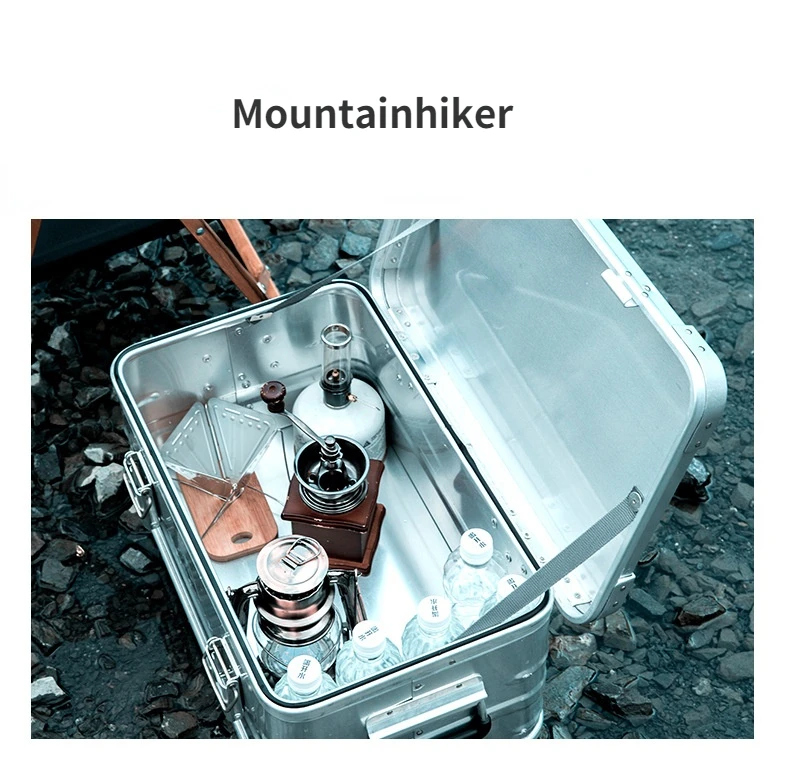 MOUNTAINHIKER 20-96L Aluminum Alloy Outdoor Storage Box Camping Picnic Travel Large Capacity Box Storage Bag Hiking Accessories