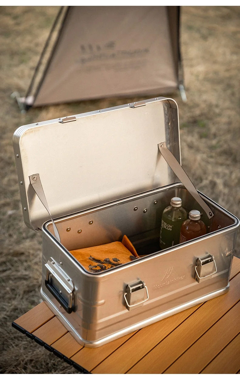 MOUNTAINHIKER 20-96L Aluminum Alloy Outdoor Storage Box Camping Picnic Travel Large Capacity Box Storage Bag Hiking Accessories