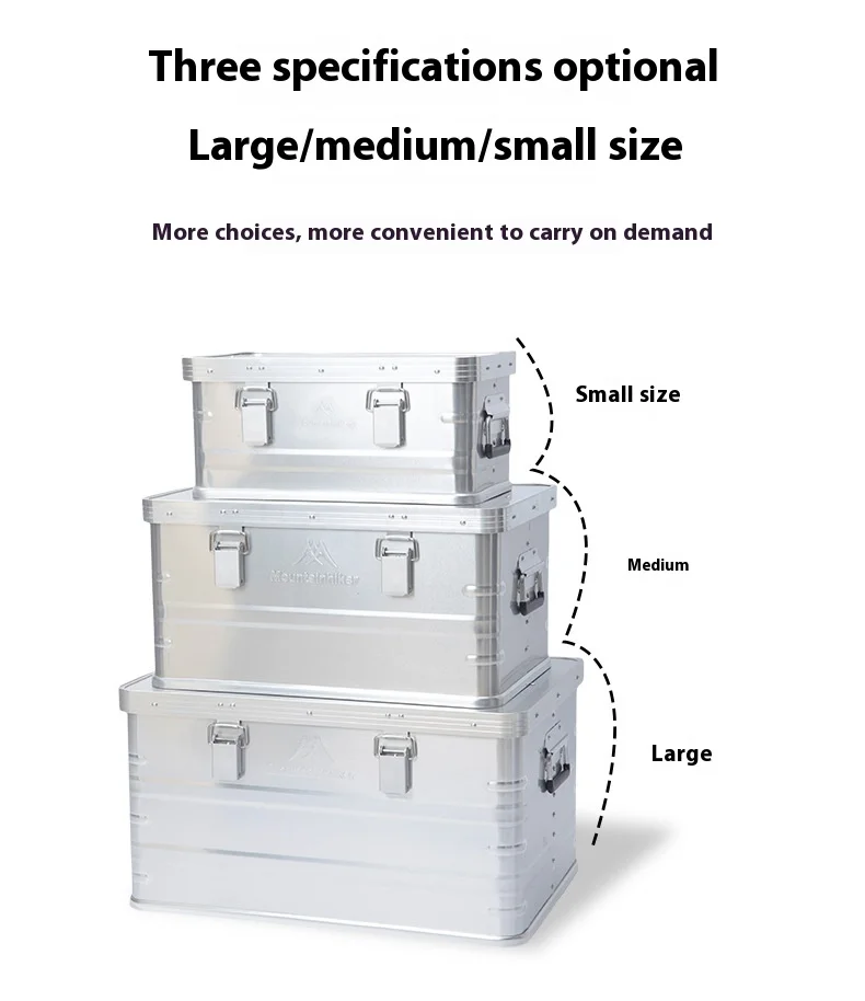 MOUNTAINHIKER 20-96L Aluminum Alloy Outdoor Storage Box Camping Picnic Travel Large Capacity Box Storage Bag Hiking Accessories