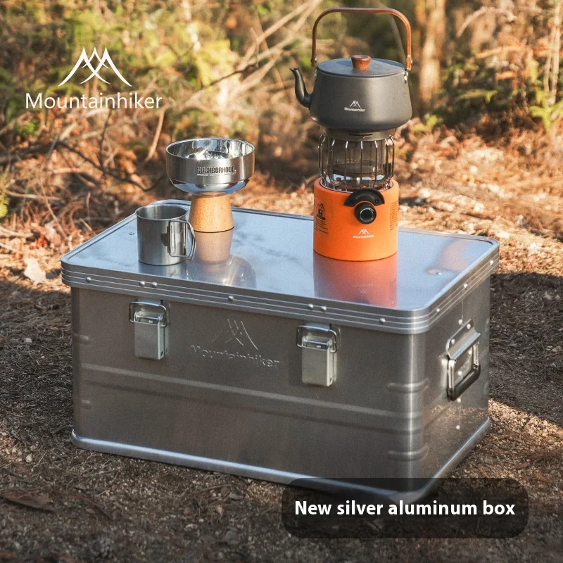 MOUNTAINHIKER 20-96L Aluminum Alloy Outdoor Storage Box Camping Picnic Travel Large Capacity Box Storage Bag Hiking Accessories