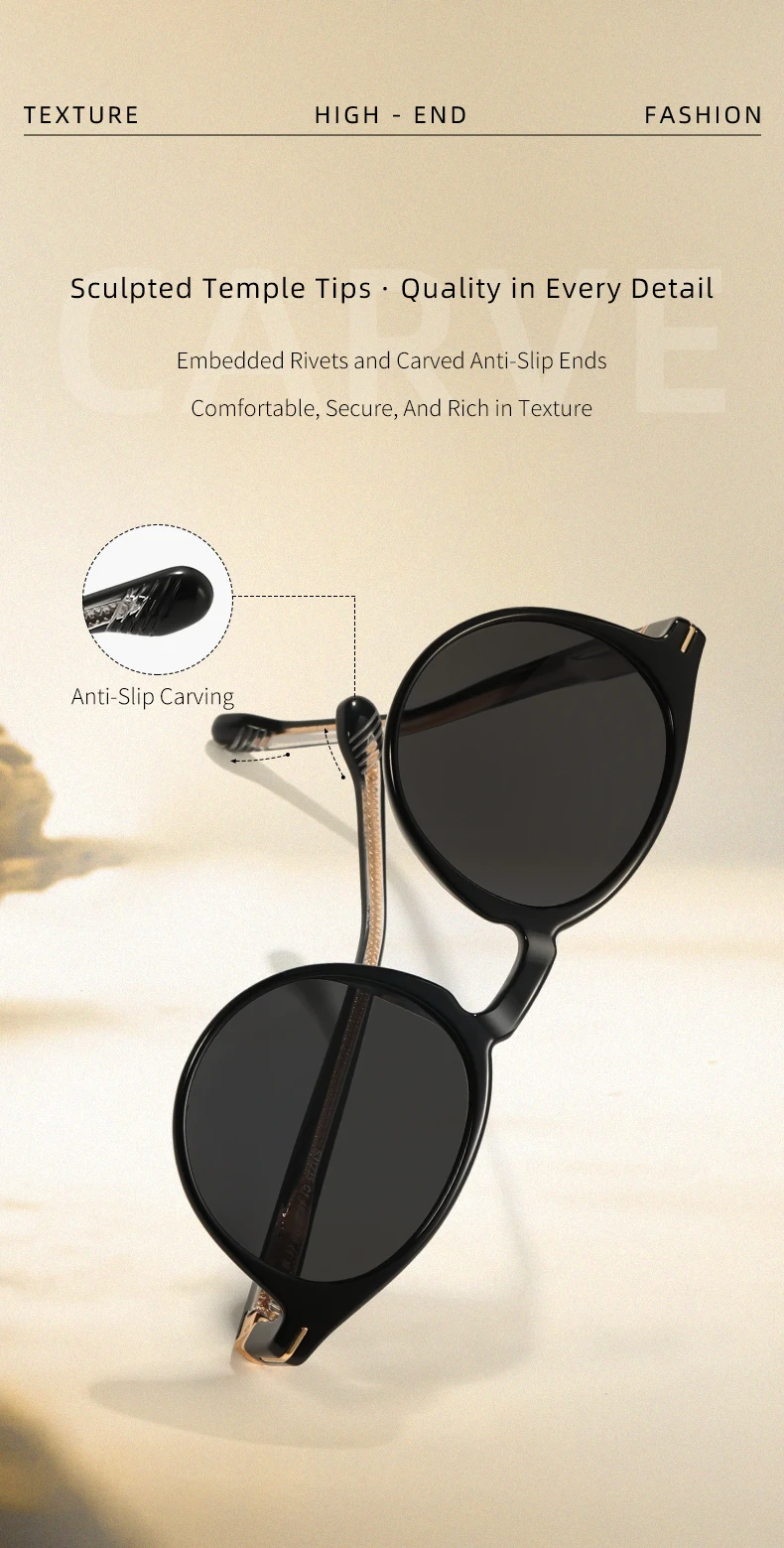 Unisex Polarized Sunglasses TR90 Frame UV400 TAC Lens Retro Round Black Full Frame Fashion Driving Shades