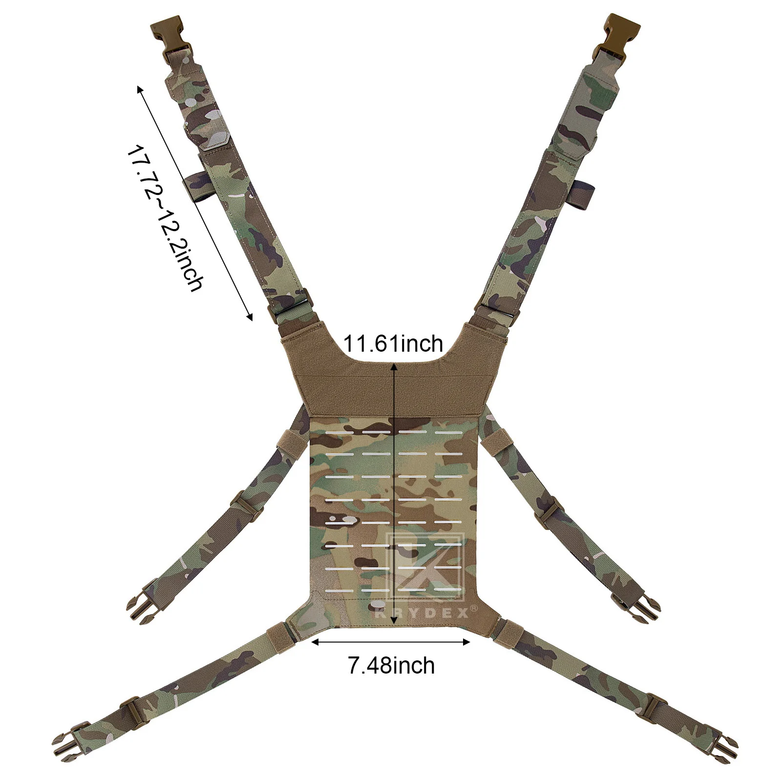 KRYDEX Tactical Chest Rig Shoulder Strap Back MOLLE Panel Add-on Loading System Airsoft Tactical Gear Accessories