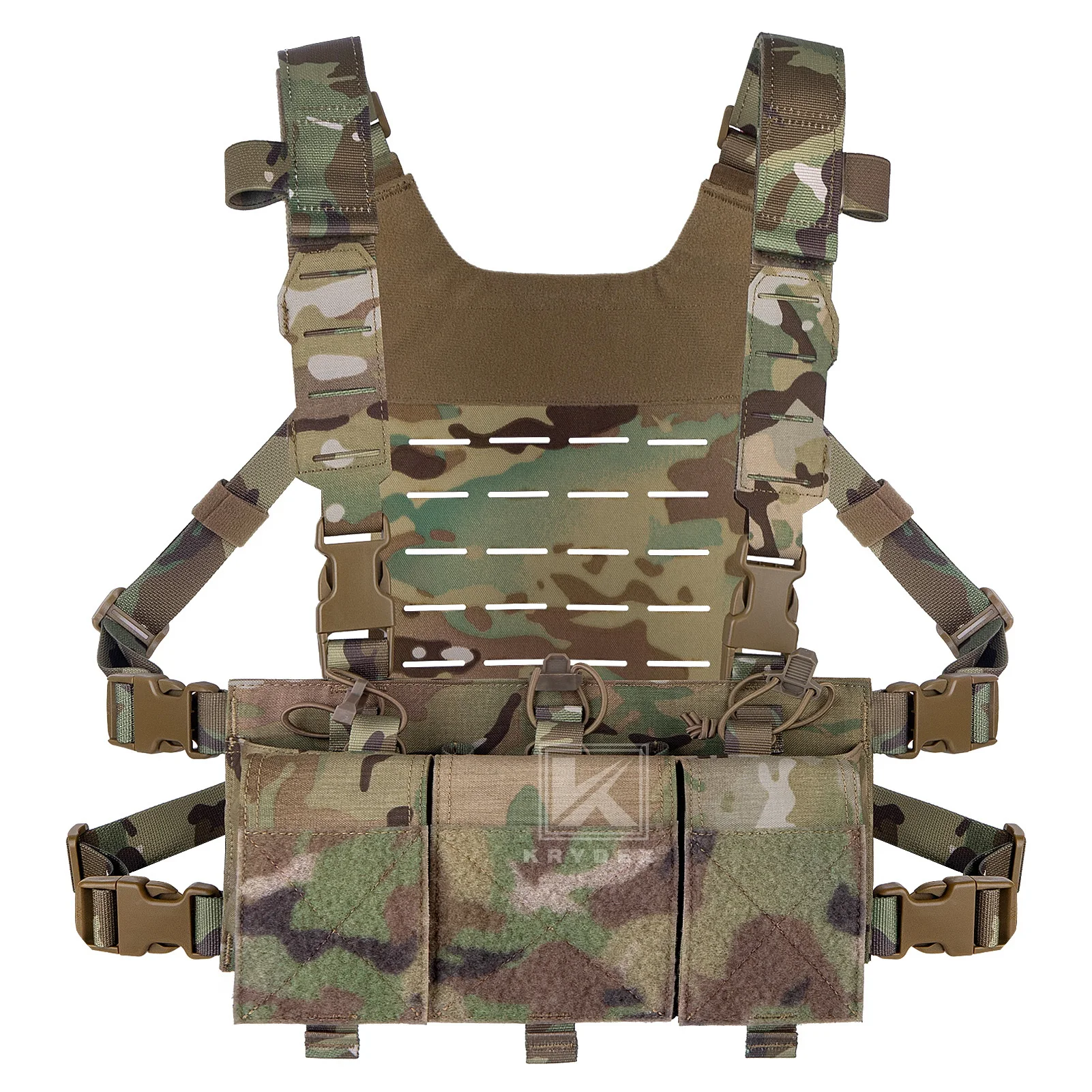KRYDEX Tactical Chest Rig Shoulder Strap Back MOLLE Panel Add-on Loading System Airsoft Tactical Gear Accessories